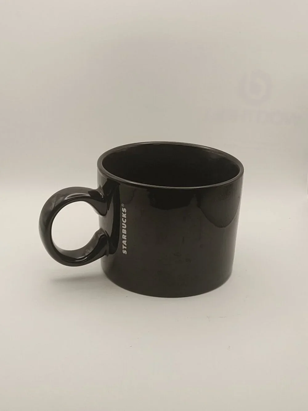 2017 Black Ceramic Starbucks 12 Oz White Logo Collectible Coffee Mug